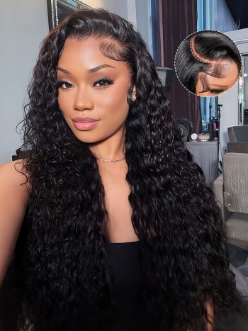 13×6 Full Frontal HD Lace Water Wave Drawstring Glueless Wig Pre Everything