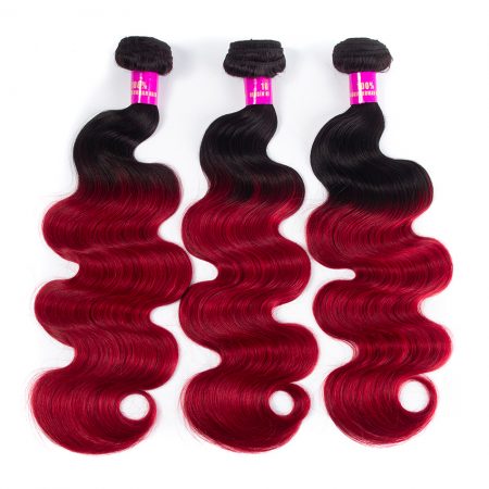 Colored T1B/Burgundy Ombre Brazilian Human Hair