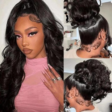 Invisi-String 360 Lace Frontal Wig Pre Cut Lace Glueless Bleached Knots Body Wave Wigs