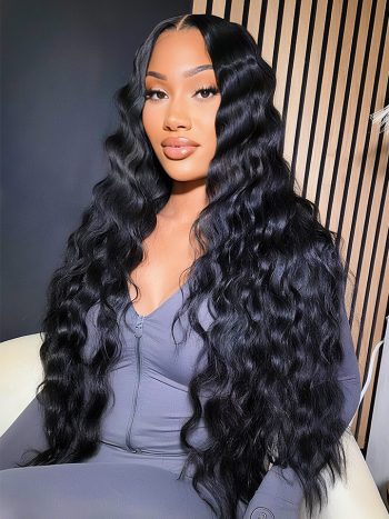 Invisi-String 360 Frontal Loose Deep Wave Human Hair Wigs Pre Cut Lace Glueless Wig
