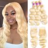 Mscoco Hair 613 Blonde Bundles With Lace Closure
