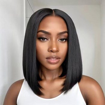 Short HD Lace Wigs Human Hair Closure Wigs Straight Bob 150% Density