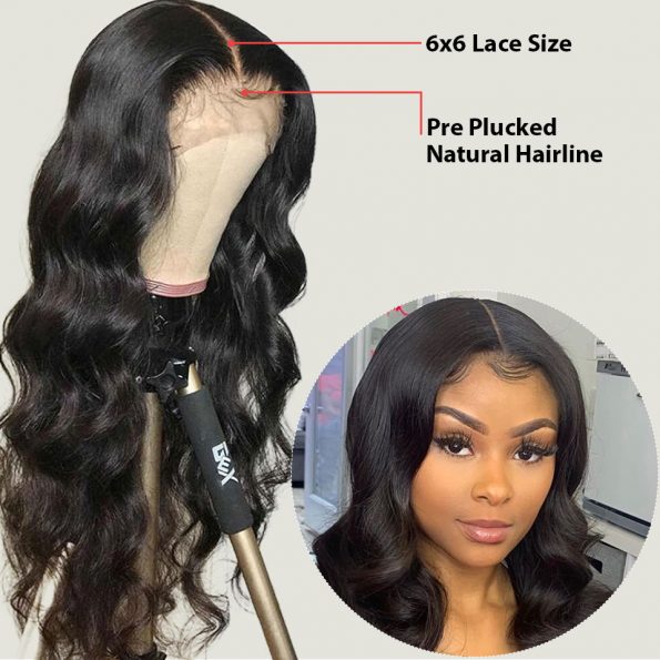 body wave 6x6 closure wig