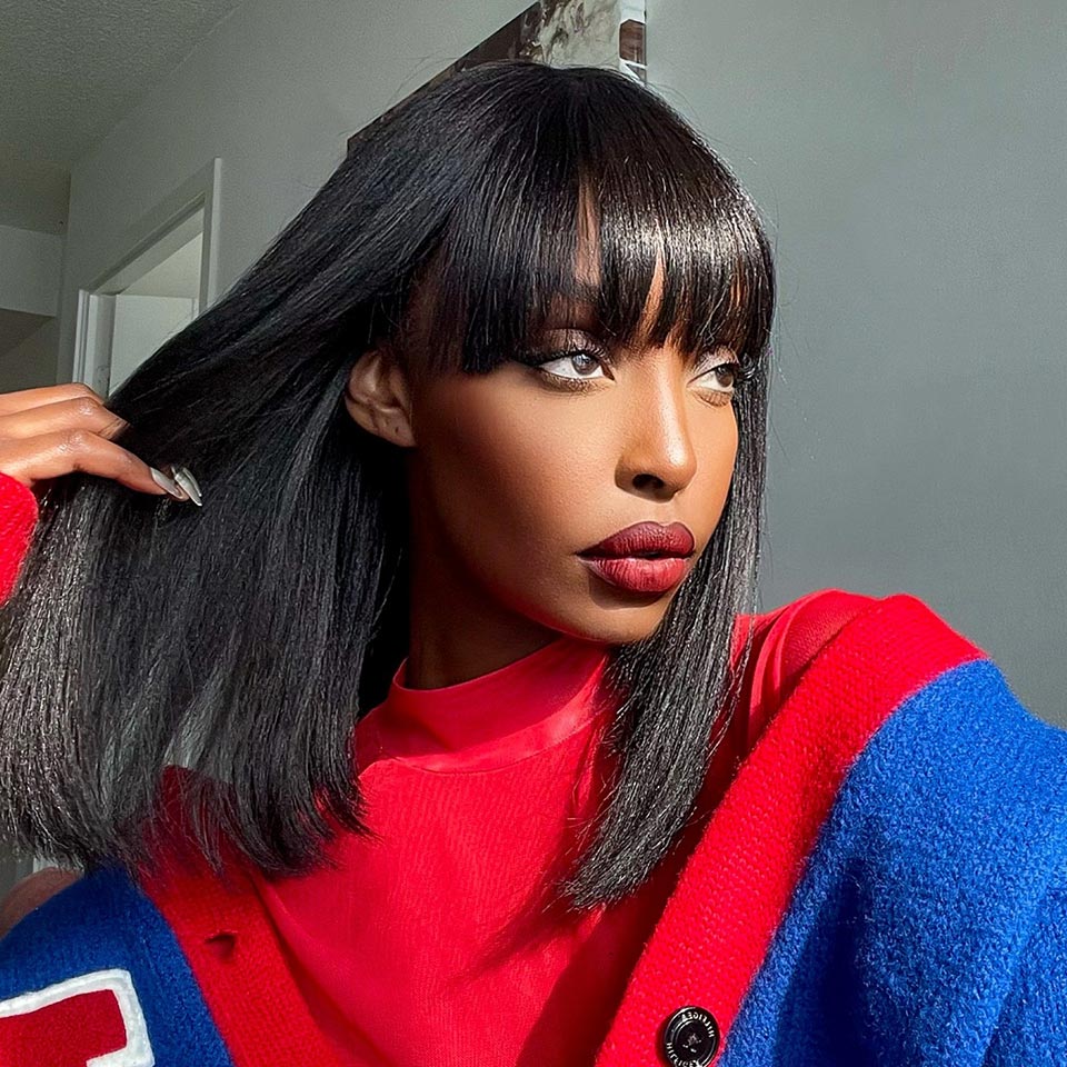 Bang bob wig