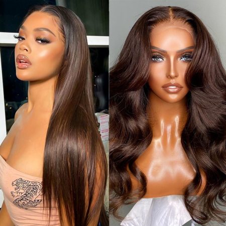 Glueless Brown Wig #4 Colored 13x4 Brown HD Lace Frontal Wigs
