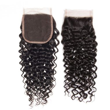 Mscoco Human Hair 4x4 Curly Hair Lace Closure Free Part Brazilian Hair Lace Closure