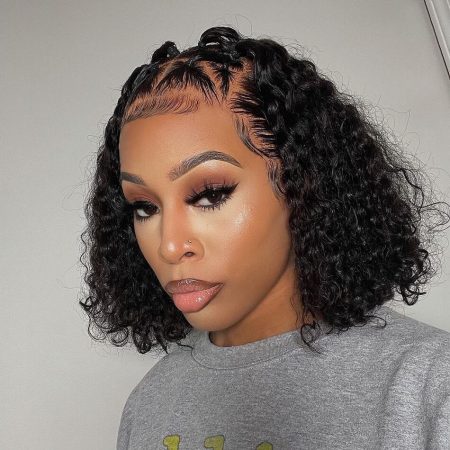 short human hair bob curly hair