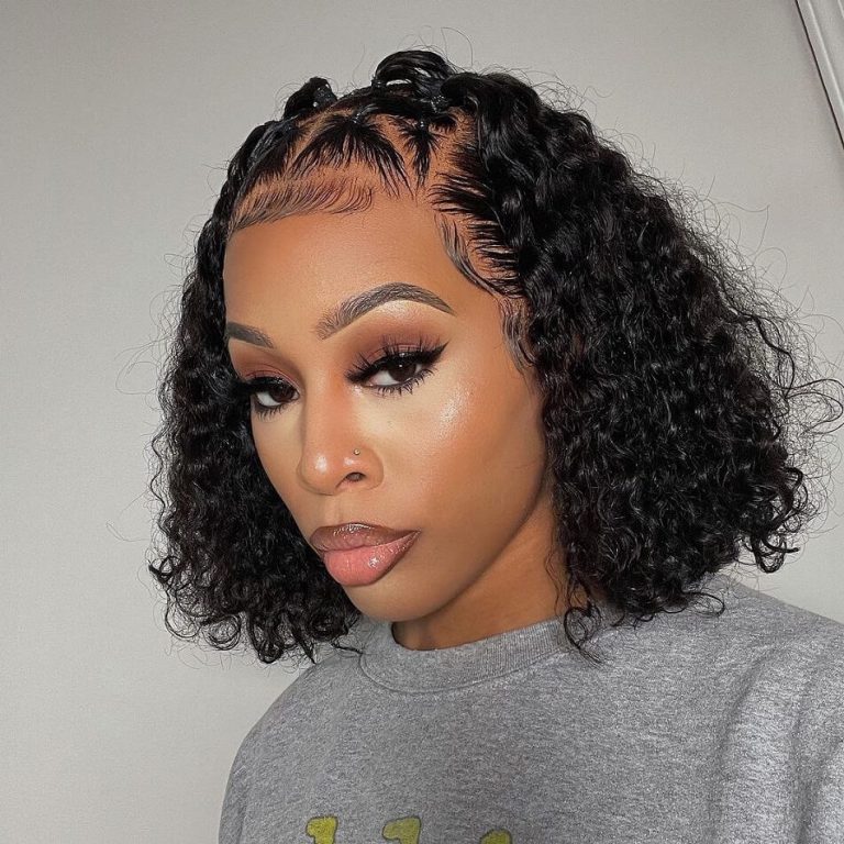 short human hair bob curly hair