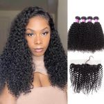 curly hair 4 bundles with frontal
