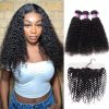 curly hair 3 bundles with frontal