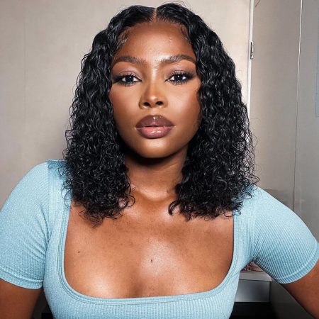 curly human hair bob wig
