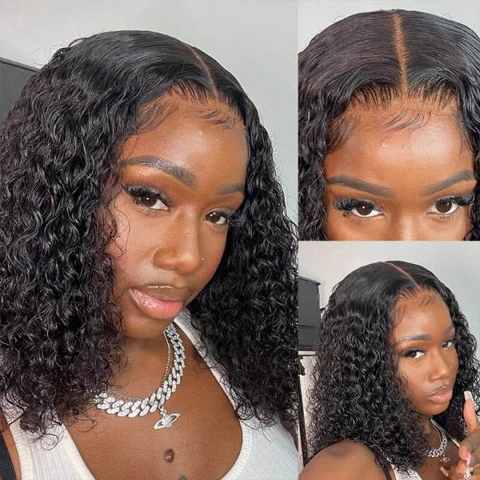 Kinky Curly Lace Front Wigs Bob Short Hair