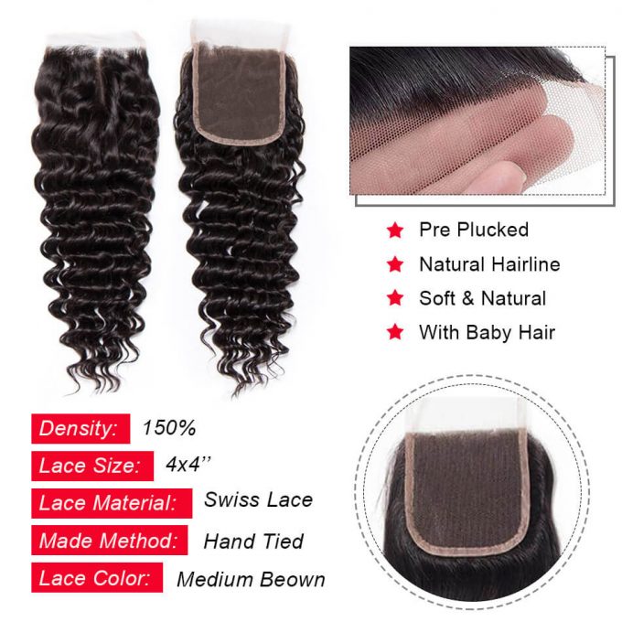 deep wave hair closure