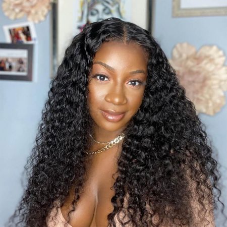 deep wave hair natural black wig