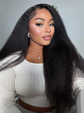 Bleached Knots Glueless Wig Pre-Cut 6×5 HD Lace Kinky Straight Wigs