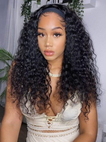 Headband Wigs Affordable Human Hair Half Wigs With Headbands