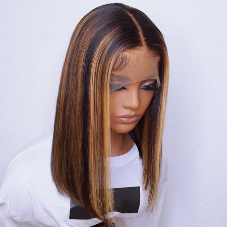 highlight color bob wig