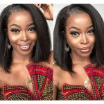 Yaki Bob Wig Short Human Hair Lace Front Wig