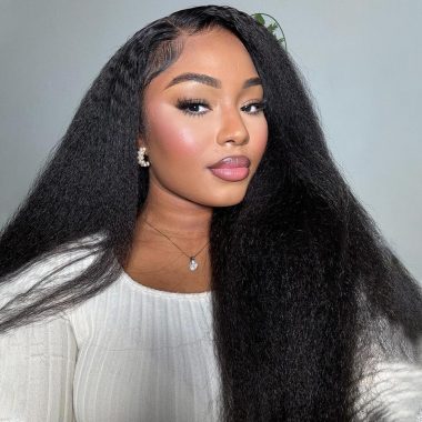 Bleached Knots Glueless Wig Pre-Cut 6×5 HD Lace Kinky Straight Wigs