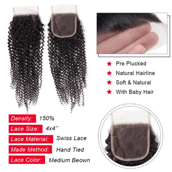 kinky curly lace closure