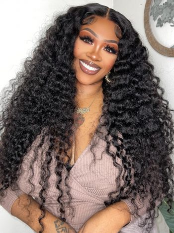 Pre-bleached Knots Glueless HD Lace Front Wig Deep Wave 13x4 13x6 Full Frontal Wigs