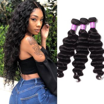 Brazilian Loose Deep Wave 3 Bundles Virgin Human Hair