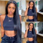 Natural Black Straight Hair 13x4 Lace Front Wig Provide Now