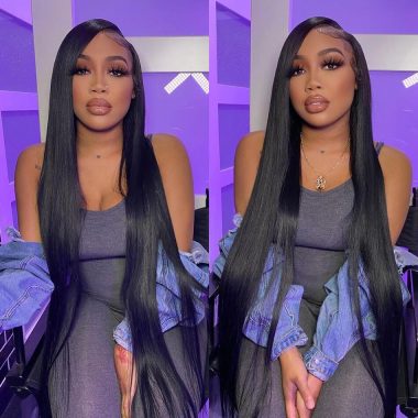 Glueless 26-40 Inch Long Straight 6x5 13x4 Lace Wig HD Lace Long Wigs