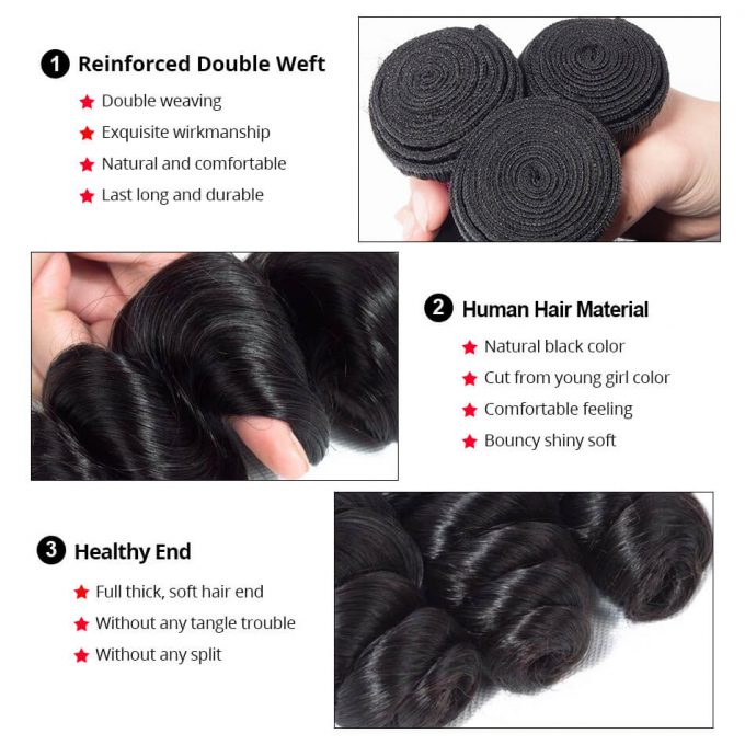 loose wave human hair weave