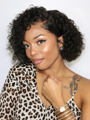 Pixie Wig Water Wave Hair Lace Front Wig 180% Density