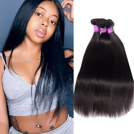 Indian Straight hair 3 Bundles Virgin Human Hair Weave