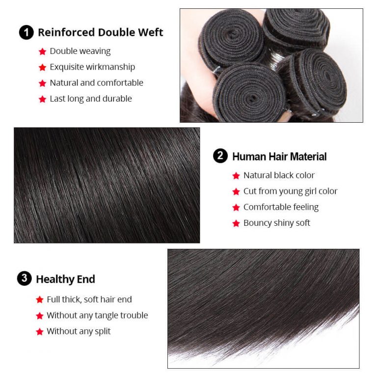 straight hair bundles details
