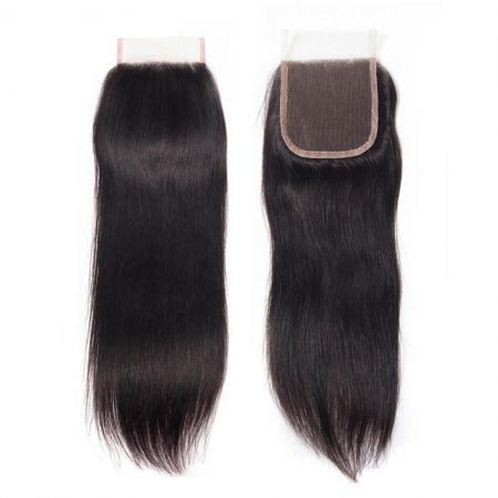 straight 5x5 lace closure natural black