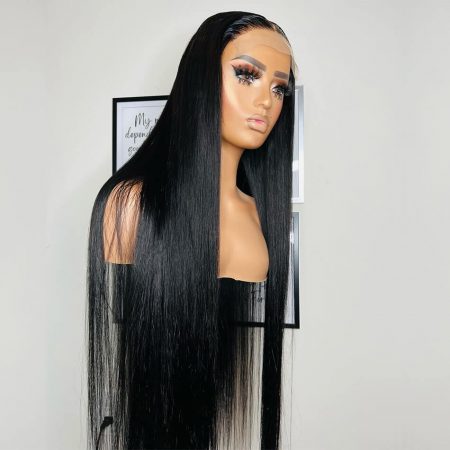 straight long inch 5x5 wig