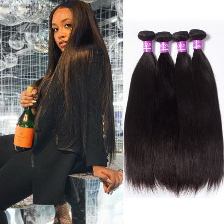 Brazilian Straight Human Hair Weave 4 Bundles Virgin Human Hair Weave