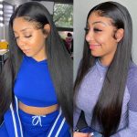 human hair lace wig in straight hair