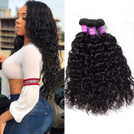 Indian Water Wave Hair Virgin Human Hair Weave 3 Bundles