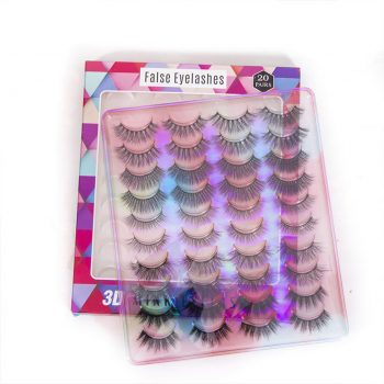 Glamorous 3D Mink Eyelashes 20 Pairs Makeup Eyelash Extension Silk Eyelashes