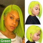 green bob wig