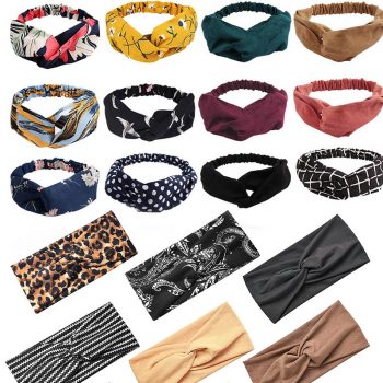 2 PCS Fashion Headbands for Women Elastic Twisted Criss Cross Hair Bands Random Selection