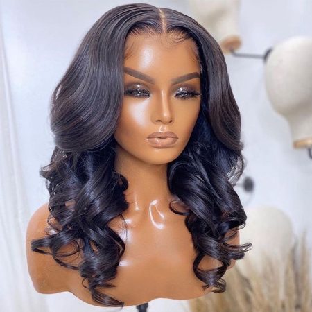 Swiss Lace In Shape Human Hair Wig 150% Density Natural Looking Wigs