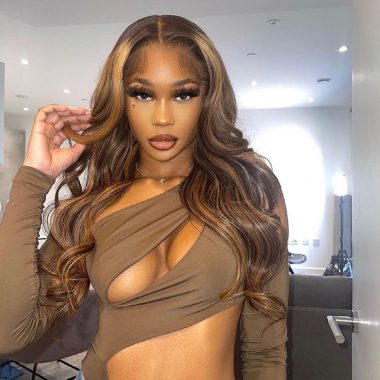 Brown Wig With Blonde Highlights Body Wave Highlight 6x5 13x4 HD Lace Front Wig