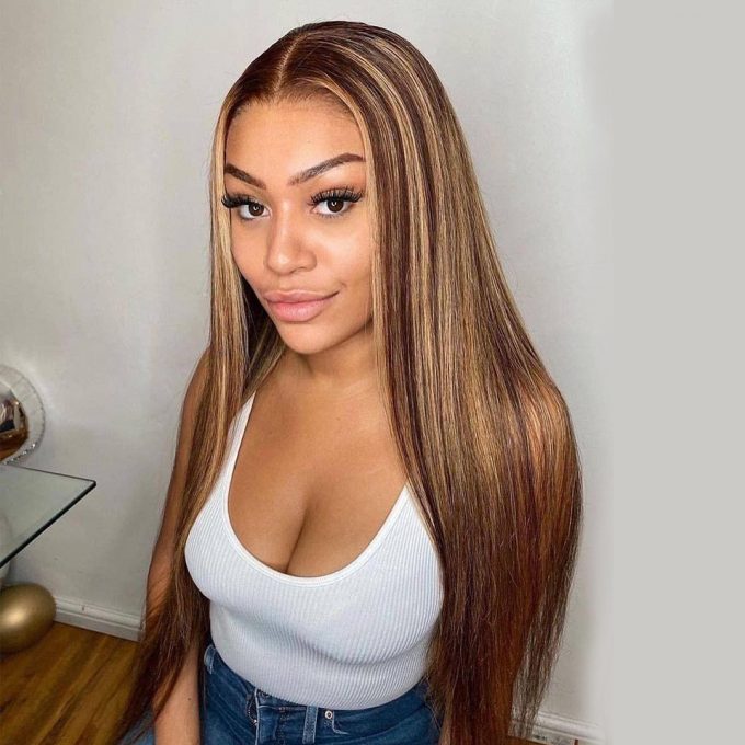 Highlight Wig Straight Hair