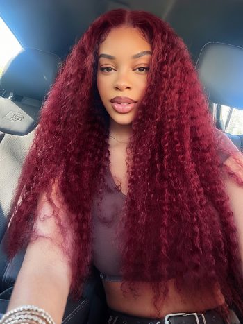 Glueless 99J Colored 6x5 13x4 Lace Wig Burgundy Curly HD Lace Frontal Wig