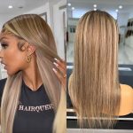 straight hair blonde highlights lace wig