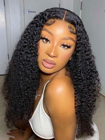 Curly U/V Part Wig No Leave Out Glueless Human Hair Wigs 180% Density