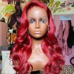 red human hair wig