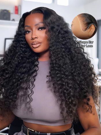 Deep Wave Pull Go Drawstring Glueless 6×5 13×6 HD Lace Human Hair Wig