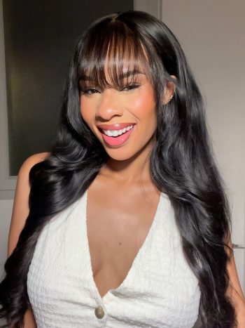 Glueless 6x5 Pre Cut HD Lace Wig With Bangs Straight And Body Wave Wear Go Wig