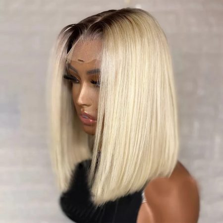 Short Bob Wig In Ombre Blonde Color